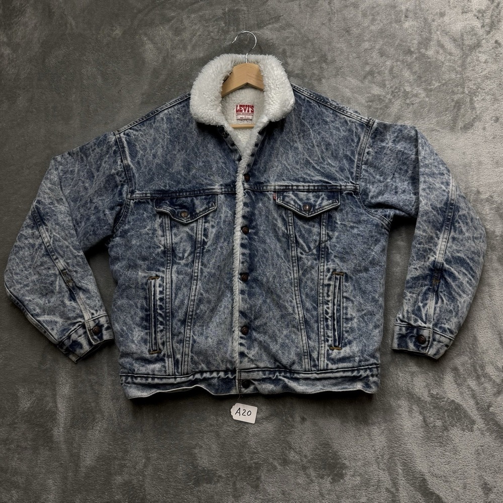 Vintage Levi's Sherpa Jean Jacket San Francisco USA Made Trucker Size Medium